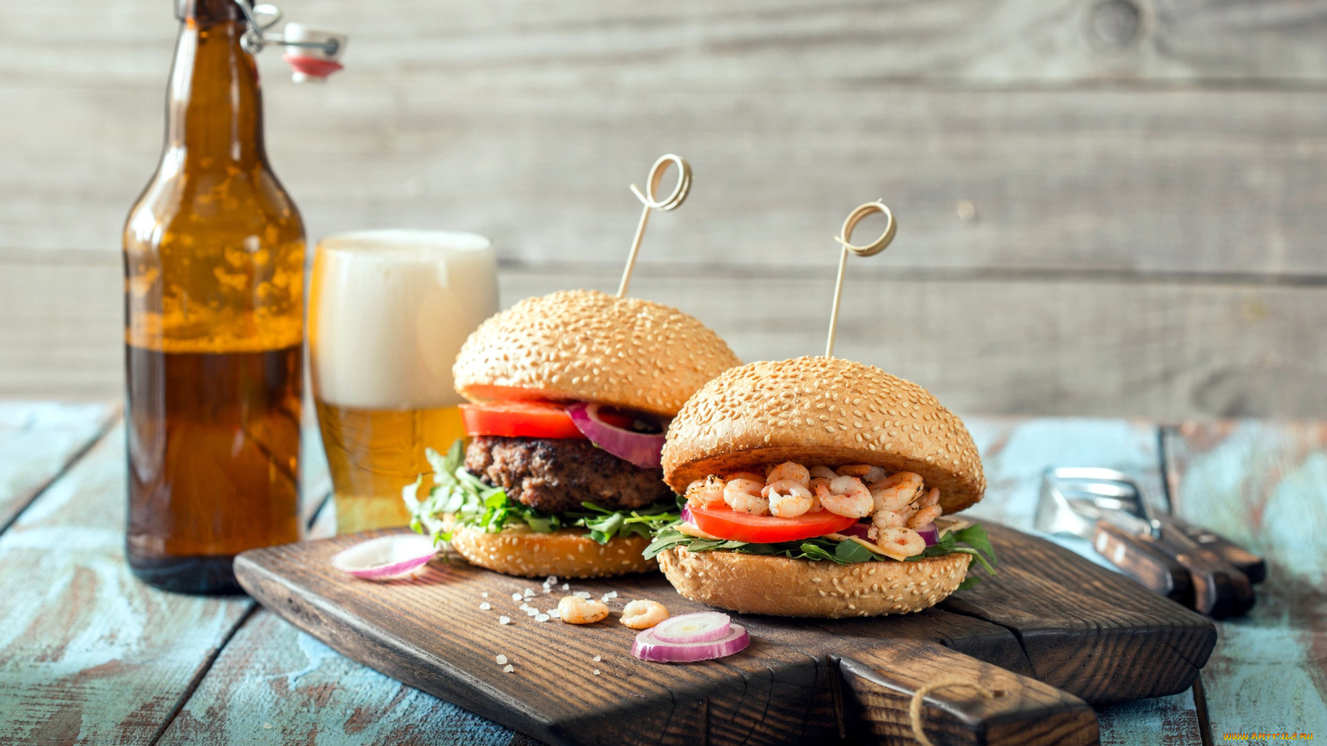 еда, бутерброды, , гамбургеры, , канапе, пиво, гамбургер