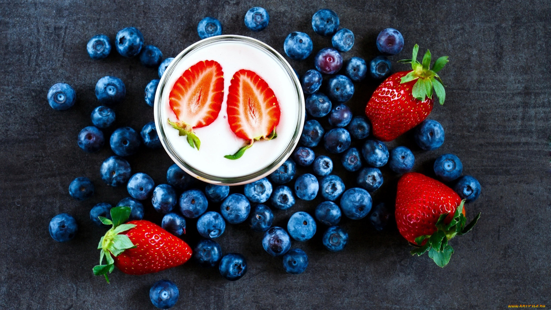 еда, фрукты, , ягоды, черника, клубника