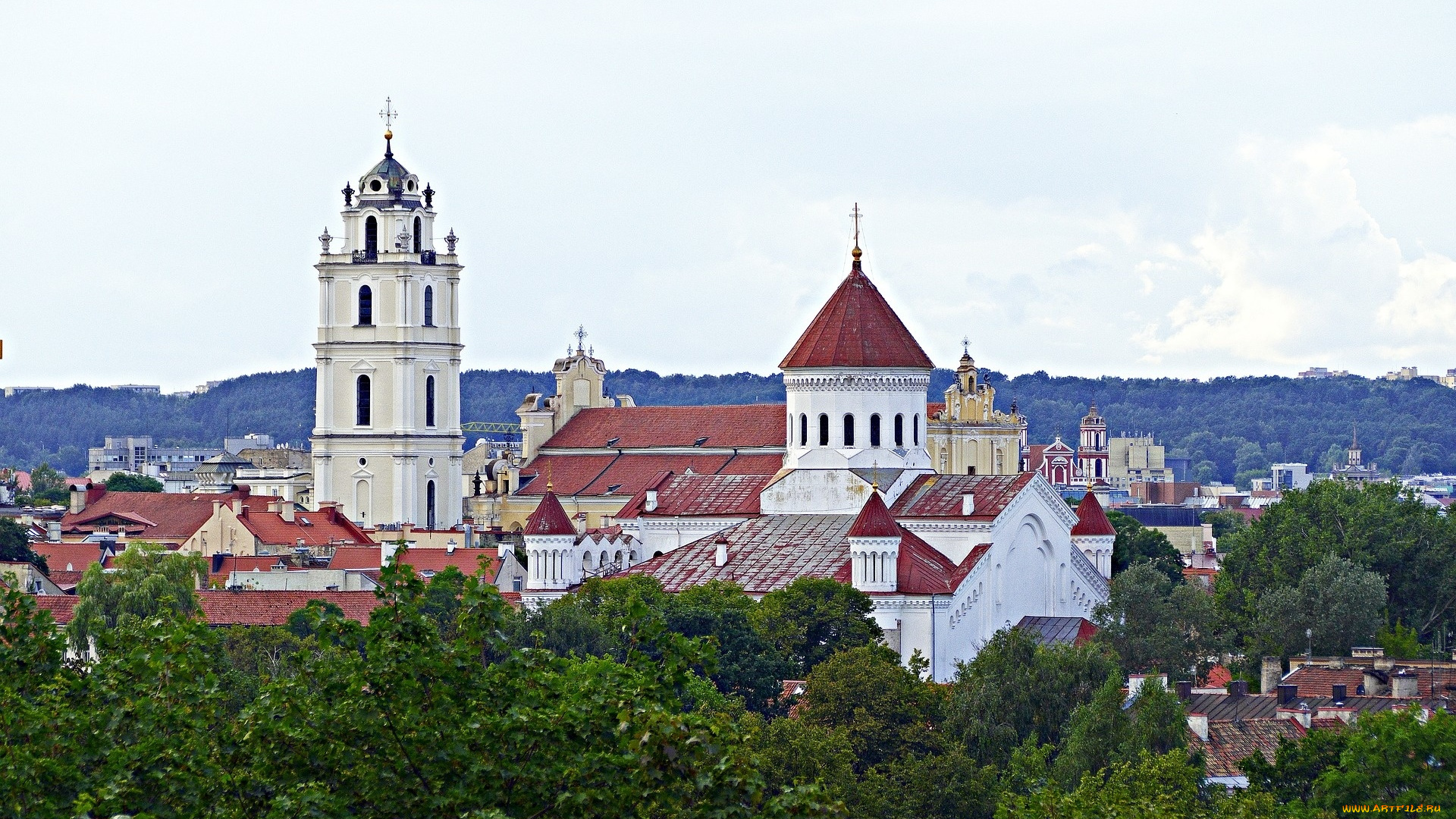 города, вильнюс, , литва, панорама