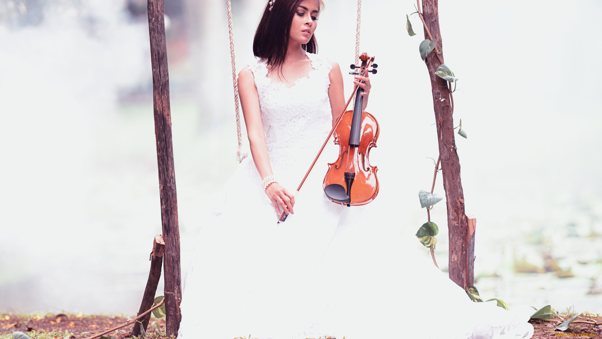 музыка, -другое, скрипка, девушка