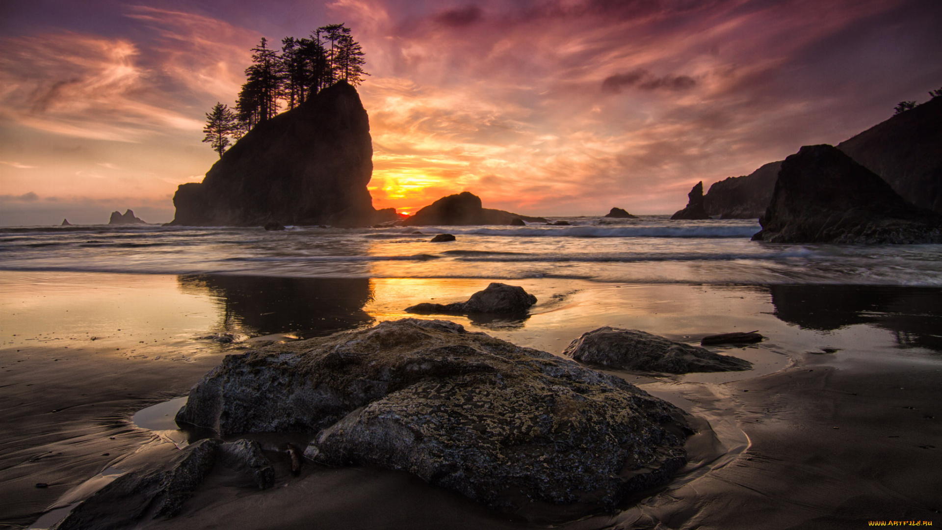 природа, побережье, простор