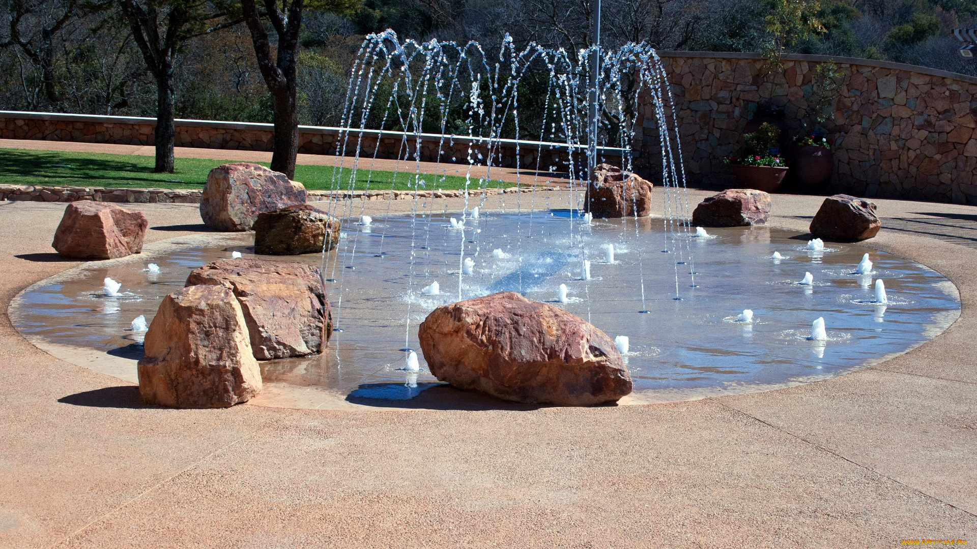 города, -, фонтаны, камни, фонтан