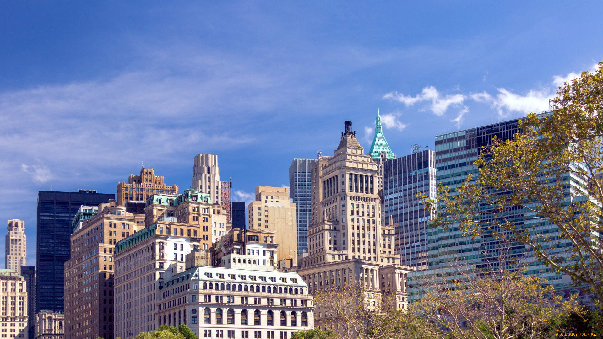 города, нью-йорк, , сша, небоскребы