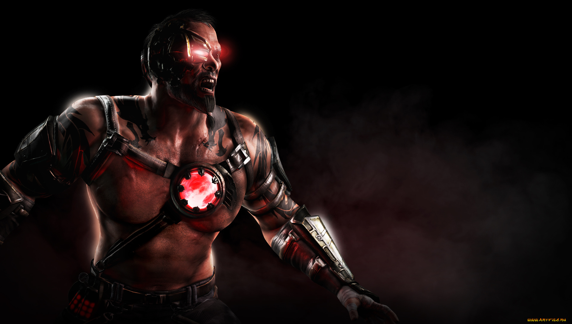 видео, игры, mortal, kombat, x, мужчина, фон, взгляд