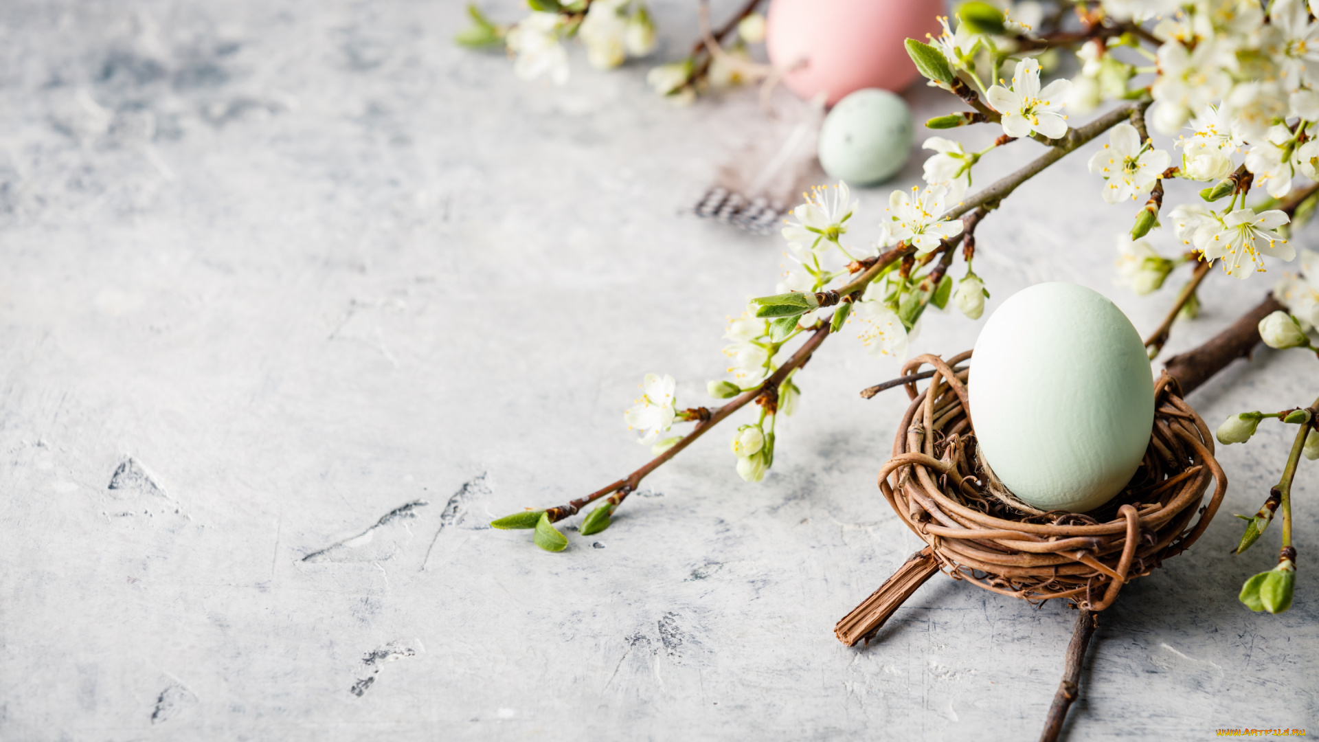 праздничные, пасха, ветка, весна, композиция