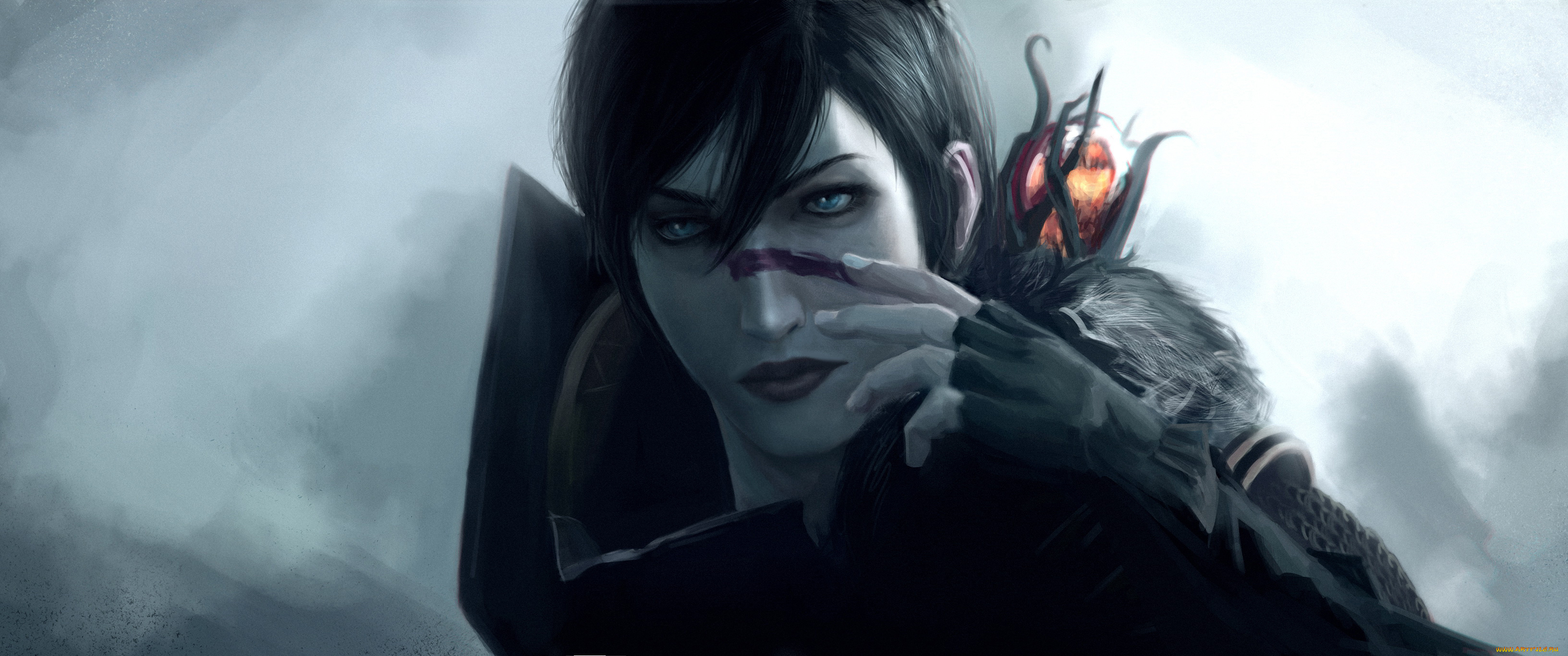 видео, игры, dragon, age, 2, человек, фон, взгляд