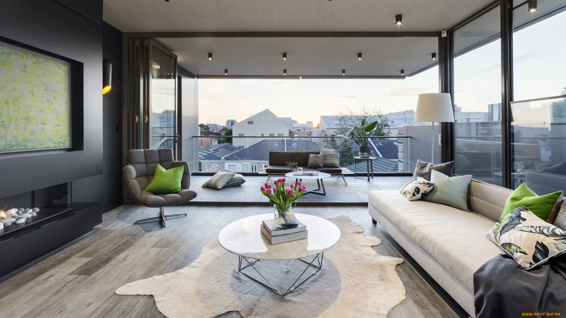 интерьер, гостиная, диван, кресло