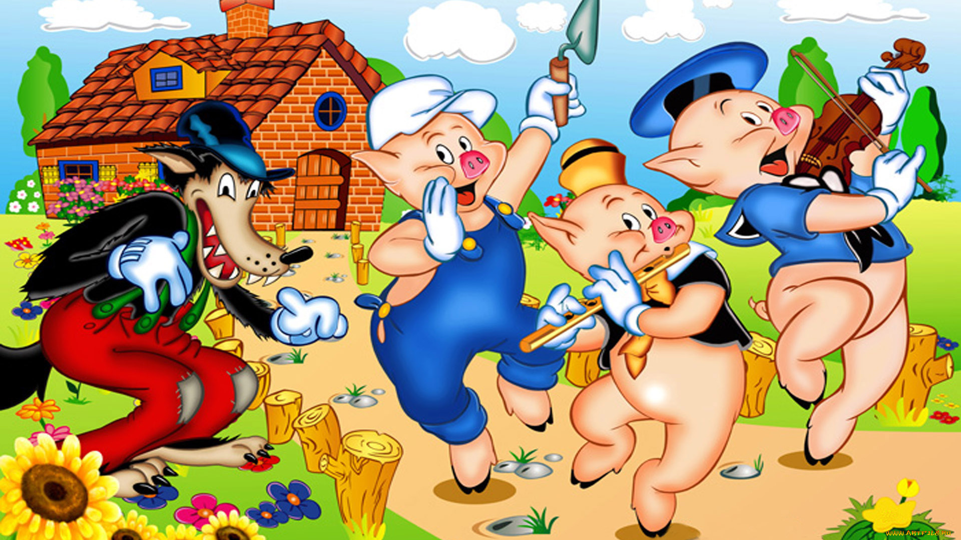 мультфильмы, -unknown, , разное, поросята, волк