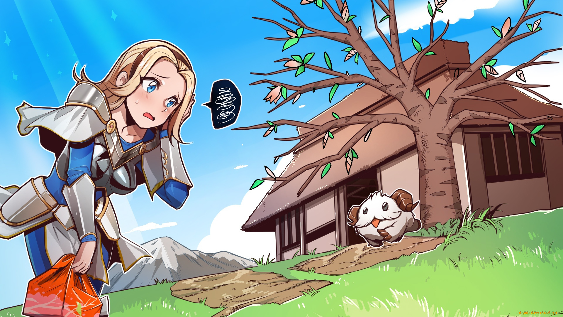 видео, игры, league, of, legends, lux, poro, дом, дерево, сумка