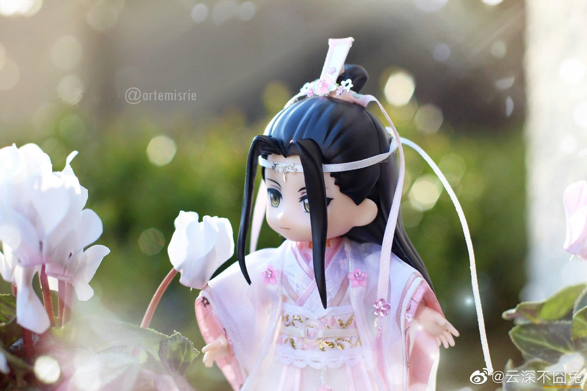 разное, игрушки, лань, ванцзи, кукла, цветы