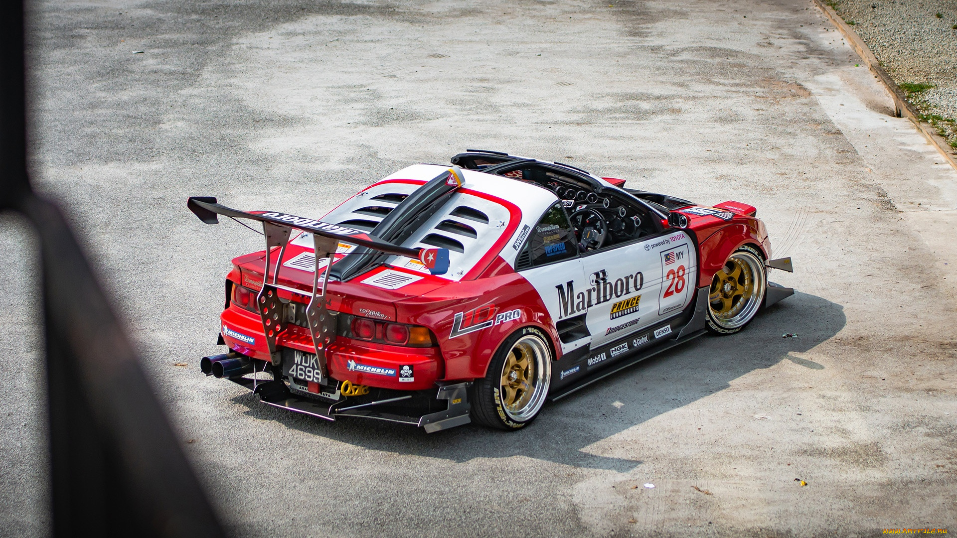 автомобили, 3д, toyota, mr2, marlboro