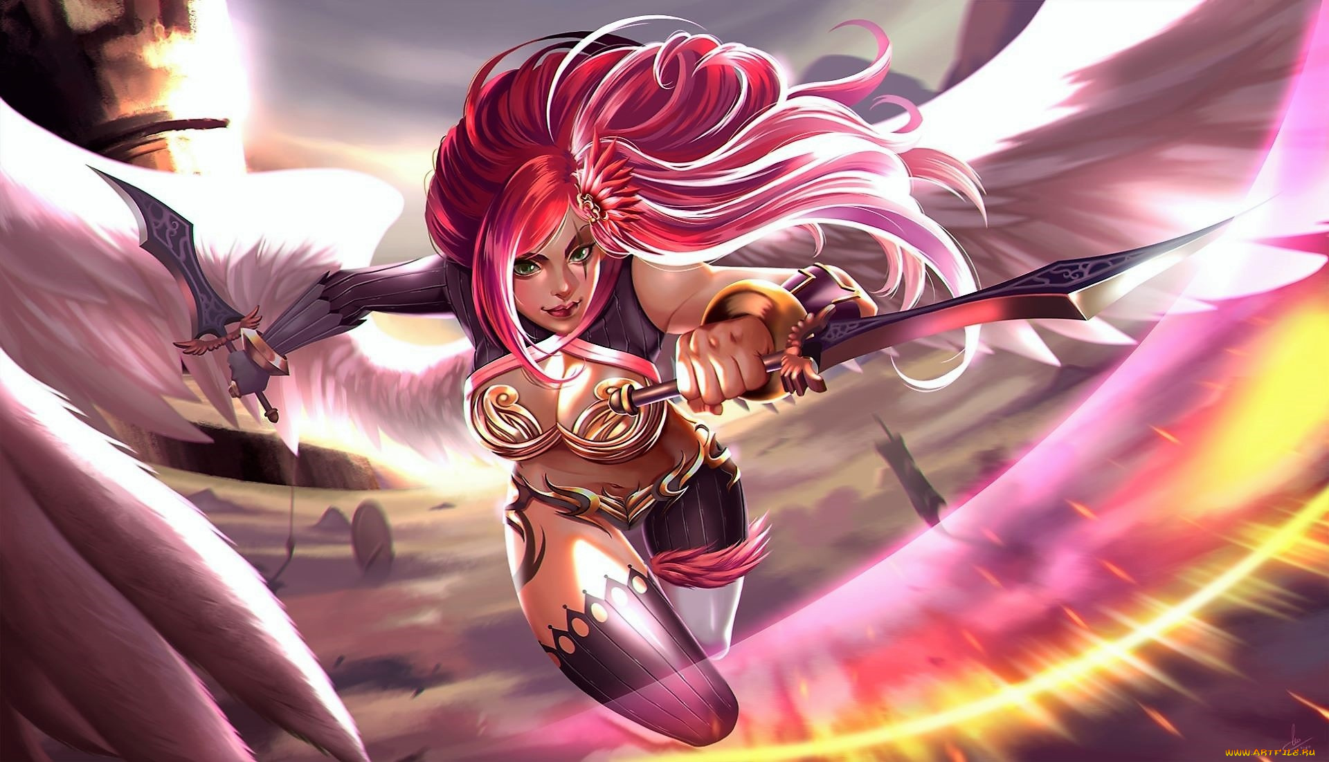 видео, игры, league, of, legends, katarina, крылья, оружие