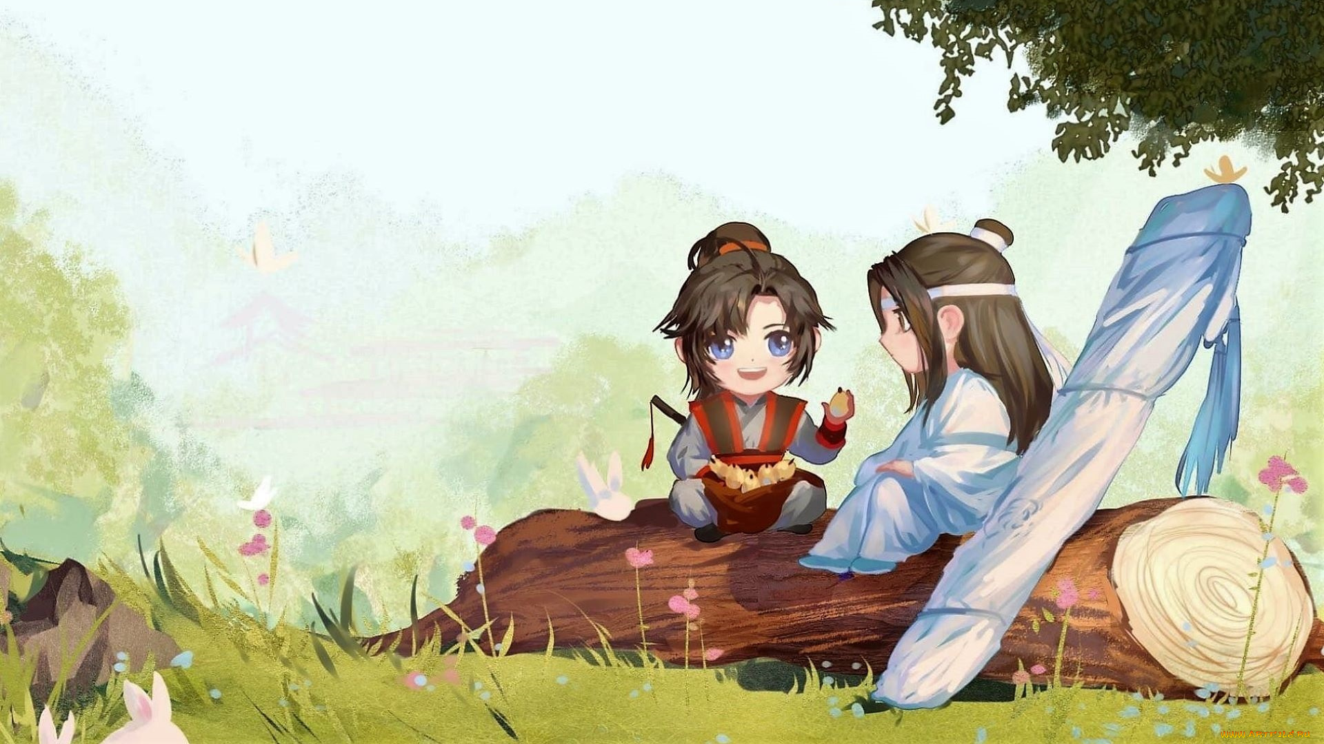 аниме, mo, dao, zu, shi, лань, ванцзи, вэй, усянь, гуцинь, бревно