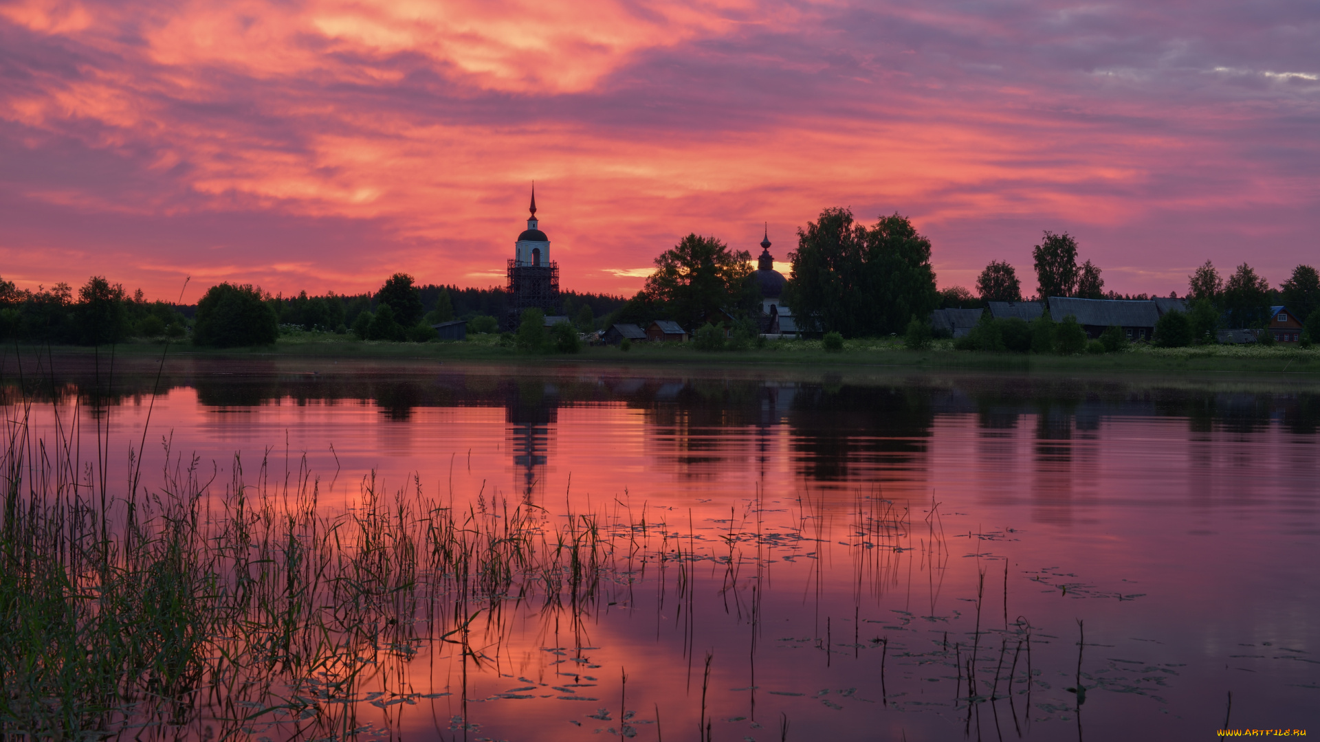 города, -, православные, церкви, , монастыри, деревянное, зодчество, закат, архангельская, область, вдоль, онеги, деревня