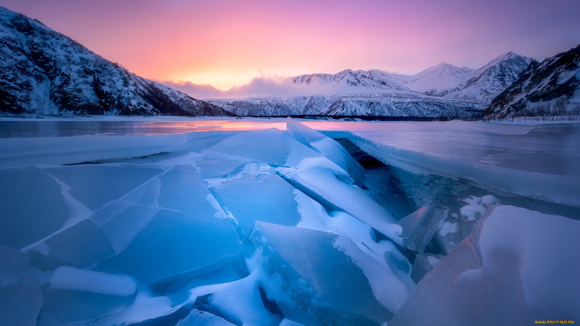 природа, айсберги, и, ледники, побережье