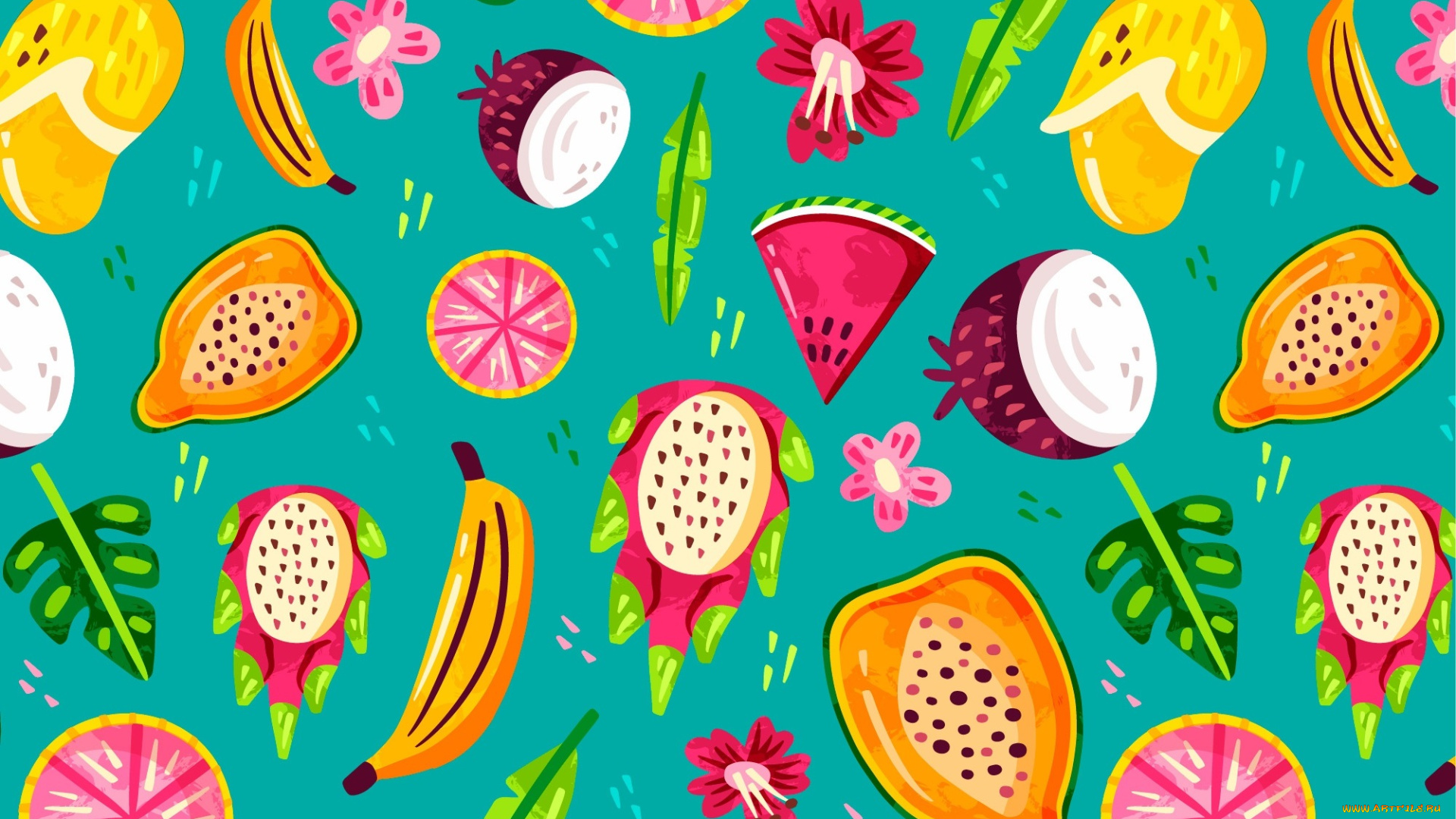 векторная, графика, еда, , food, фрукты