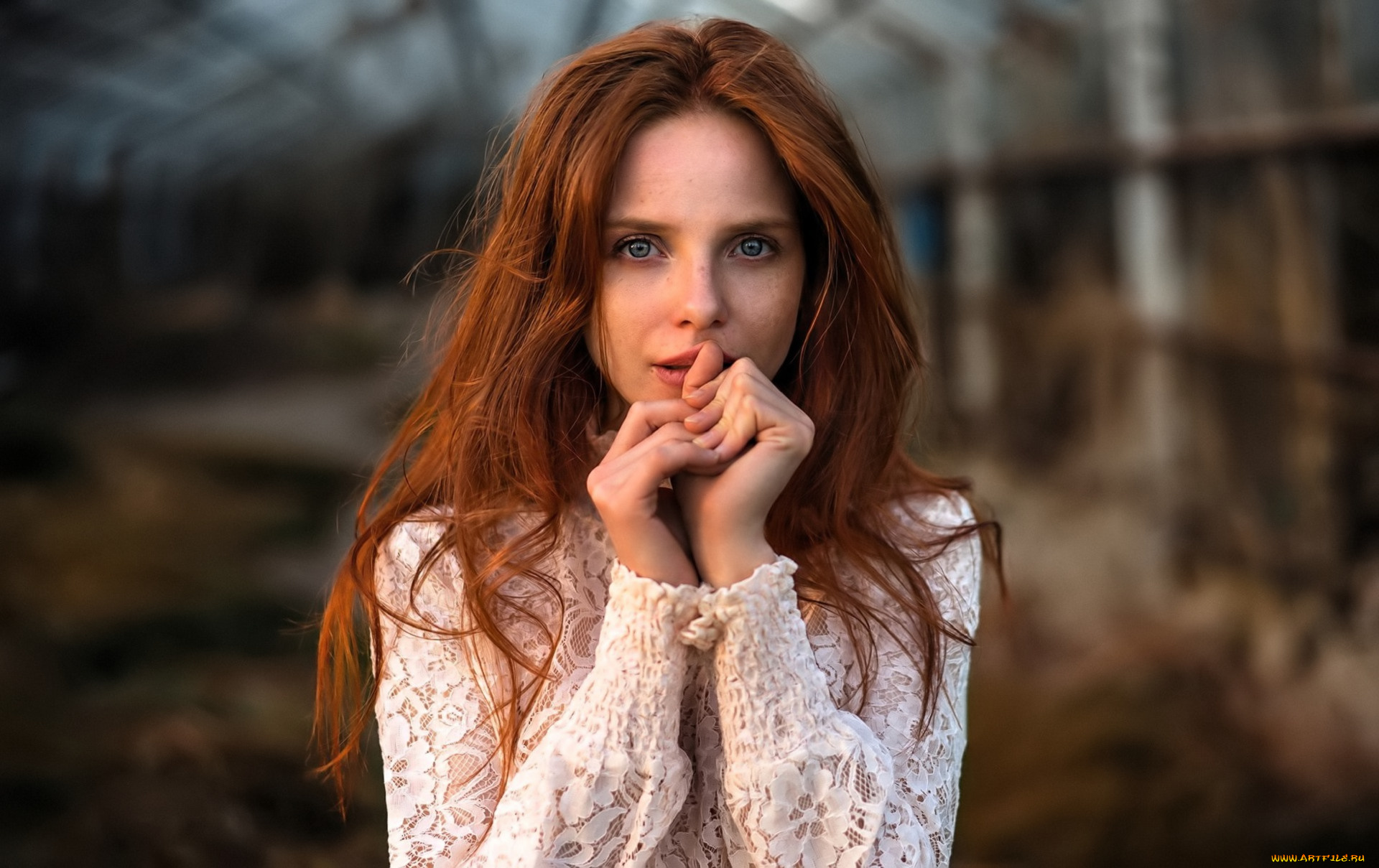 девушки, -, рыжеволосые, и, разноцветные, рыжая, блузка