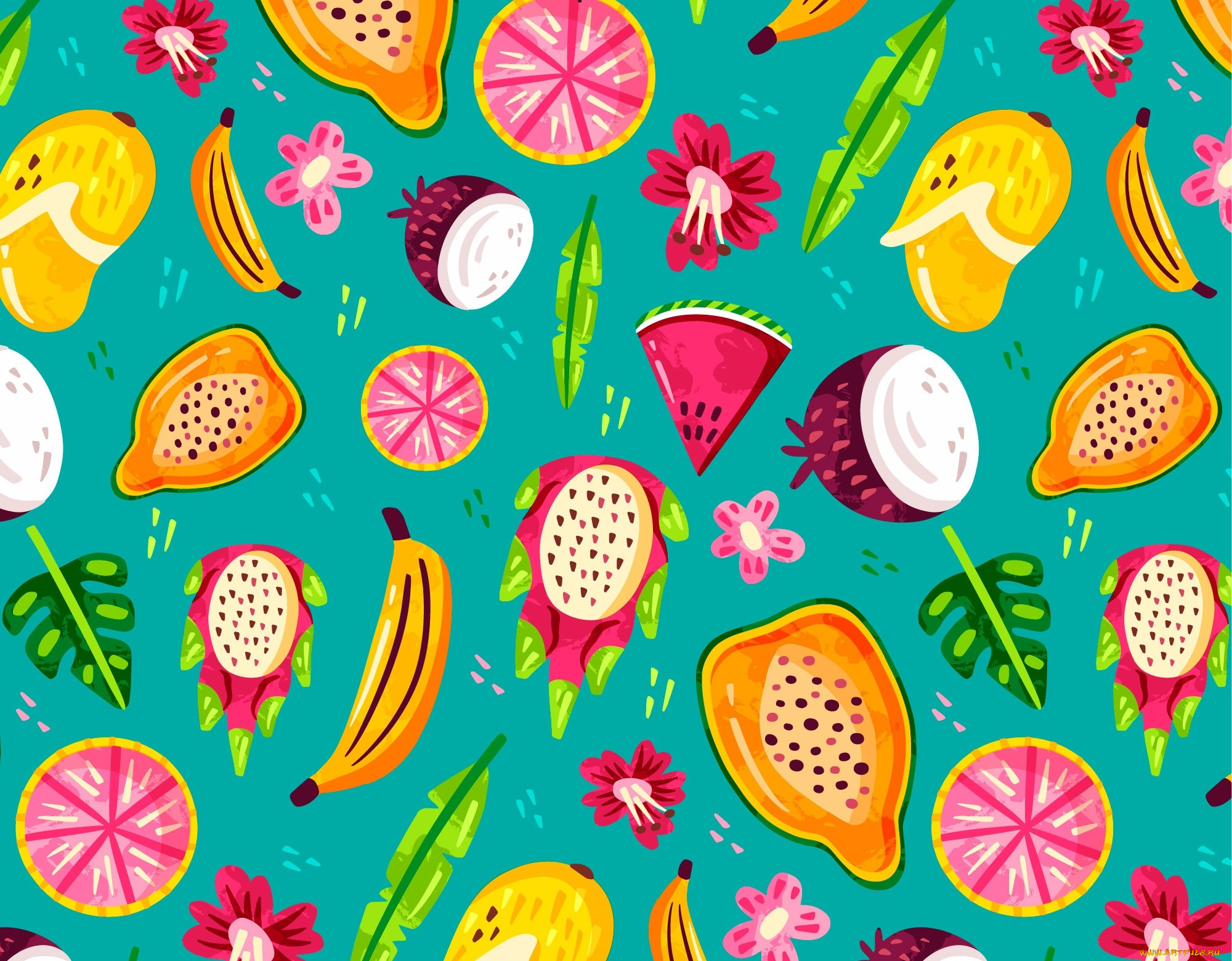 векторная, графика, еда, , food, фрукты