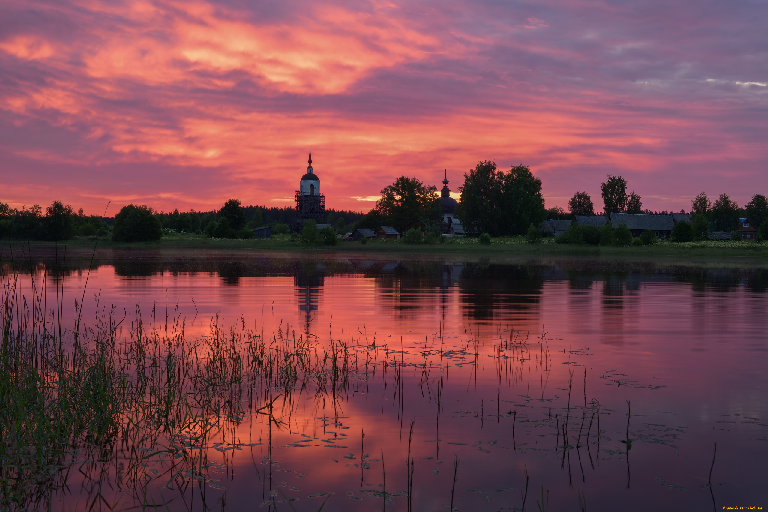 города, -, православные, церкви, , монастыри, деревянное, зодчество, закат, архангельская, область, вдоль, онеги, деревня