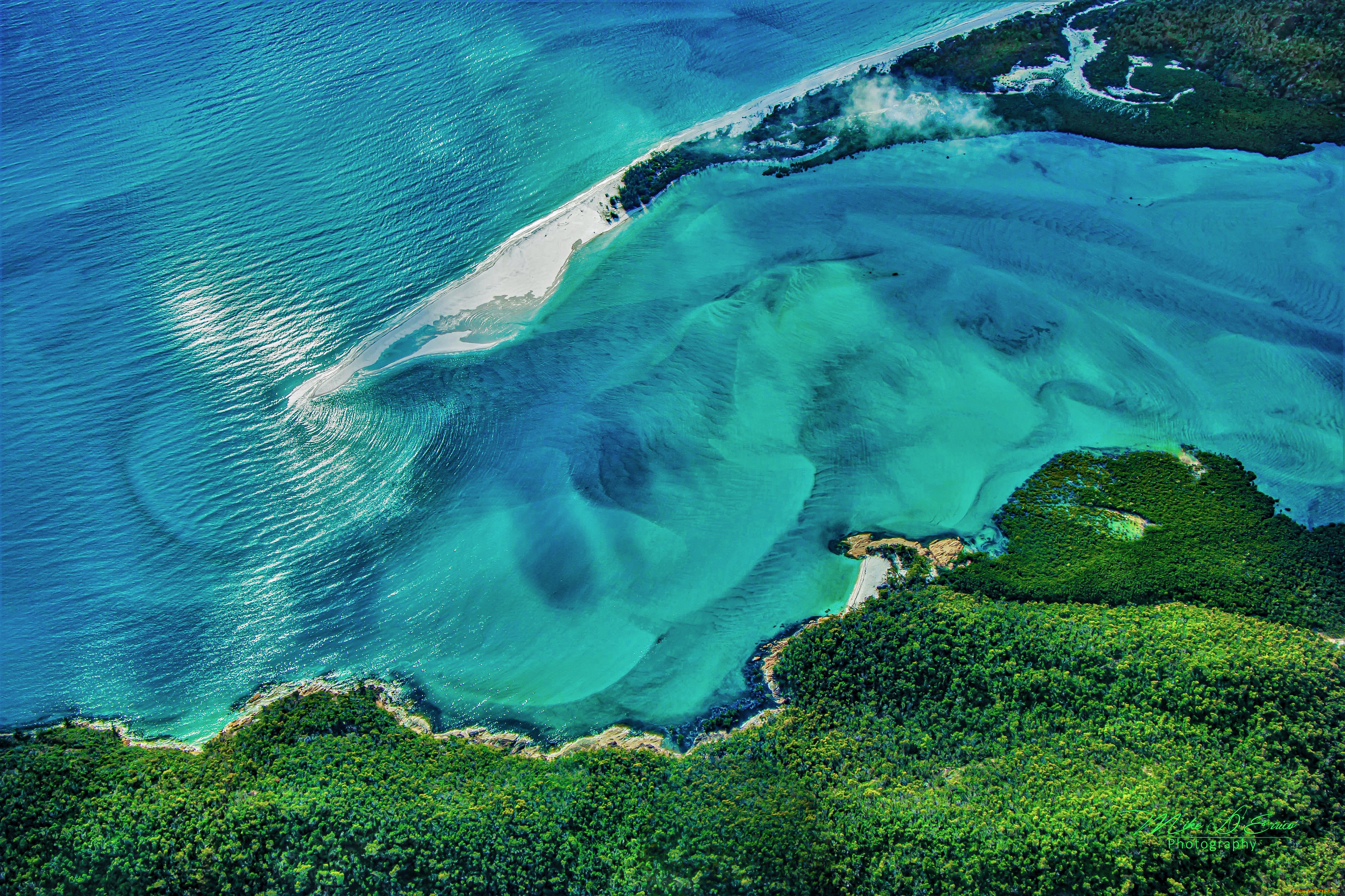 природа, побережье, вид, сверху