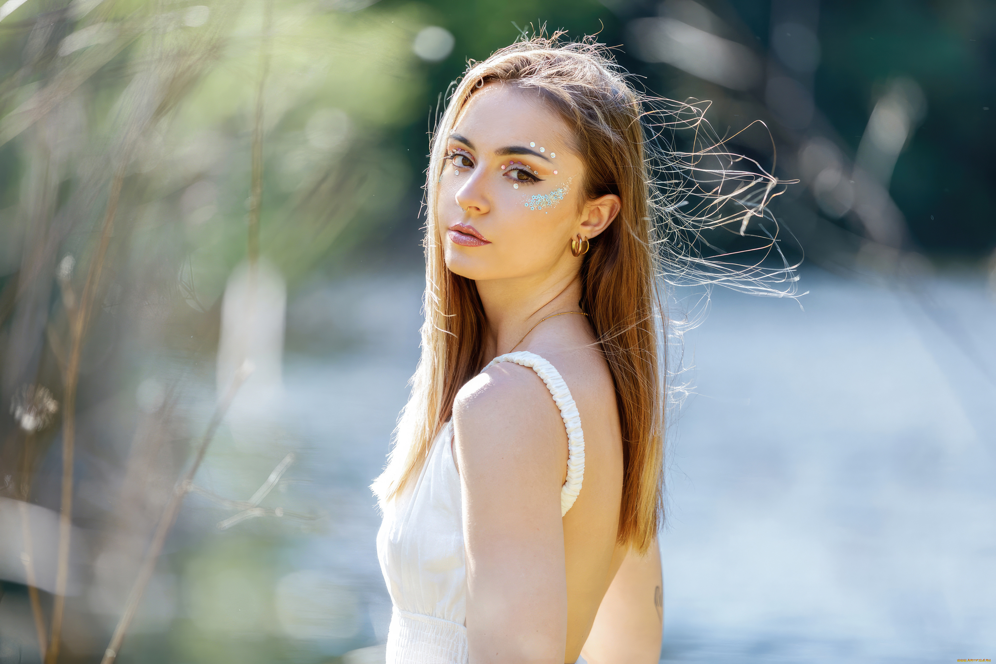 девушки, -, брюнетки, , шатенки, красивая, девушка, макияж, глаз, длинныe, вoлoсы, прирoда