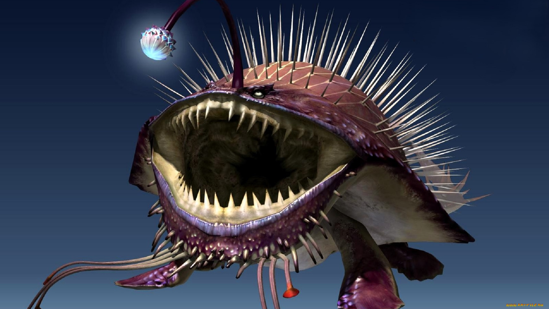 видео, игры, monster, hunter, 3, рыба, удильщик, зубы, шипы