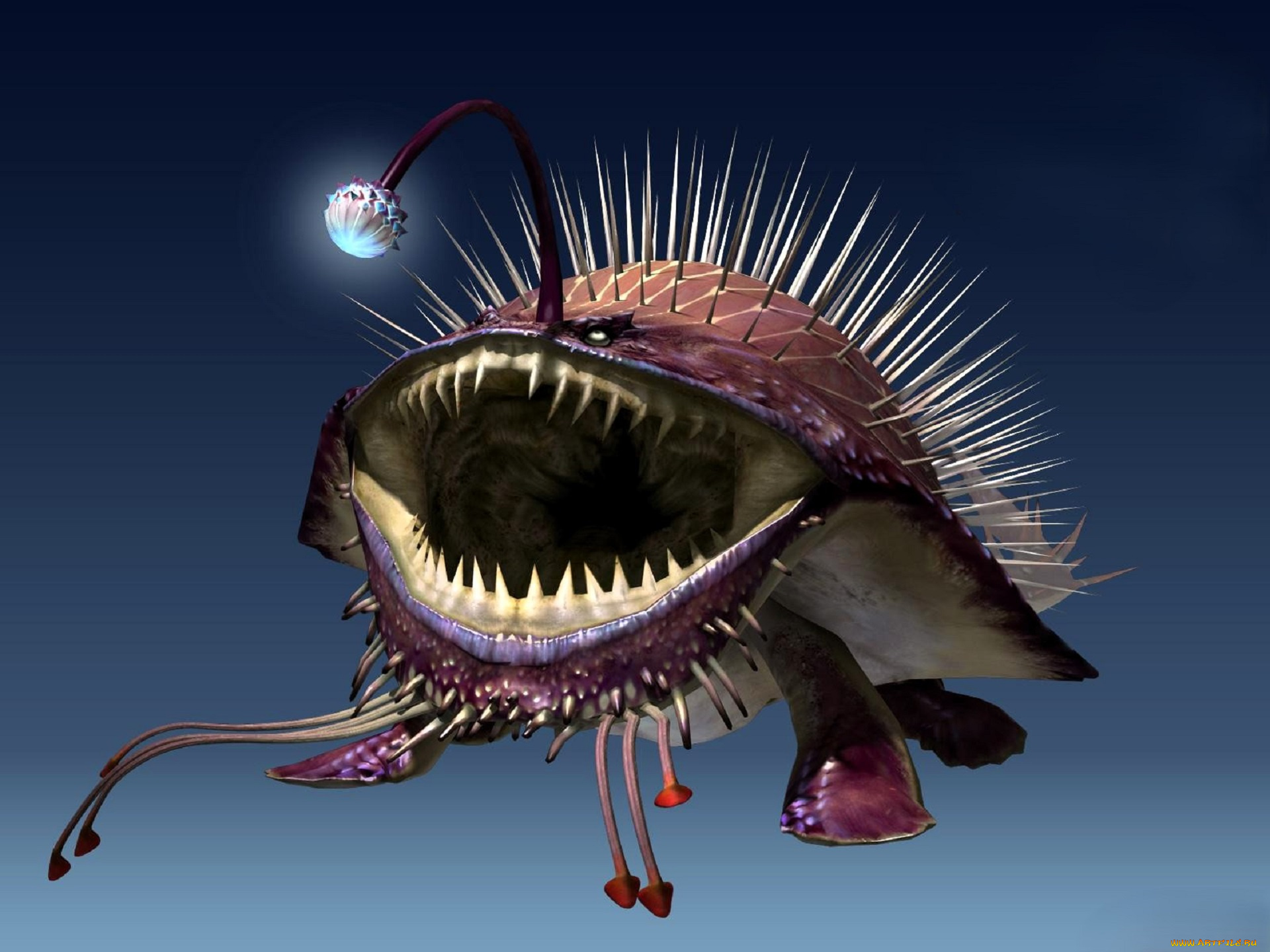 видео, игры, monster, hunter, 3, рыба, удильщик, зубы, шипы