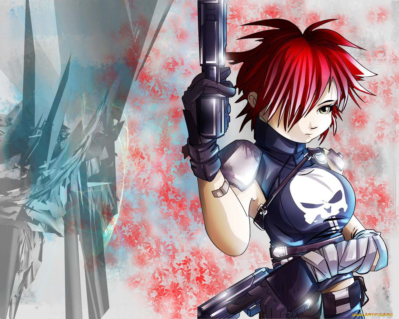 аниме, weapon, blood, technology