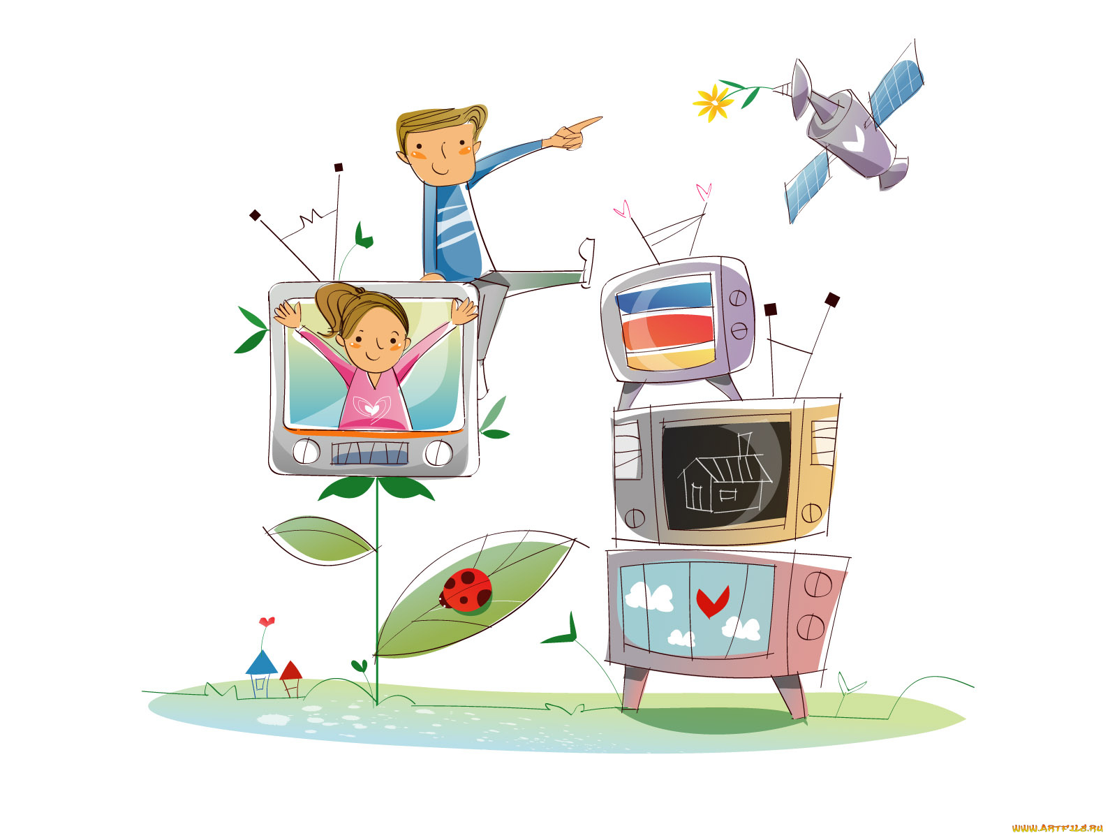 рисованные, дети