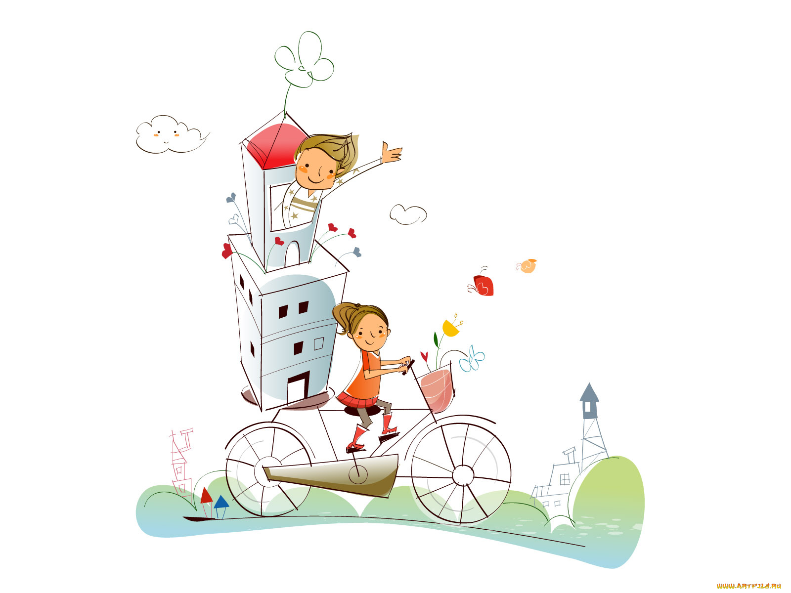 рисованные, дети