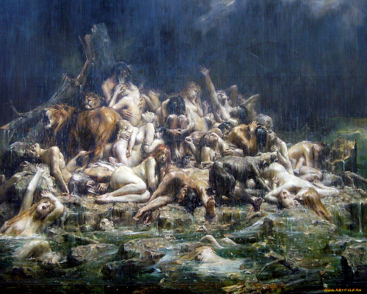 леон, францоис, комерре, потоп, рисованные, lеon, francois, comerre