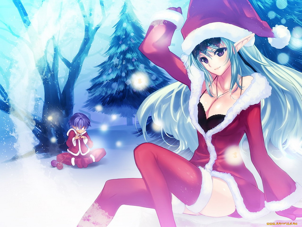 аниме, merry, chrismas, winter