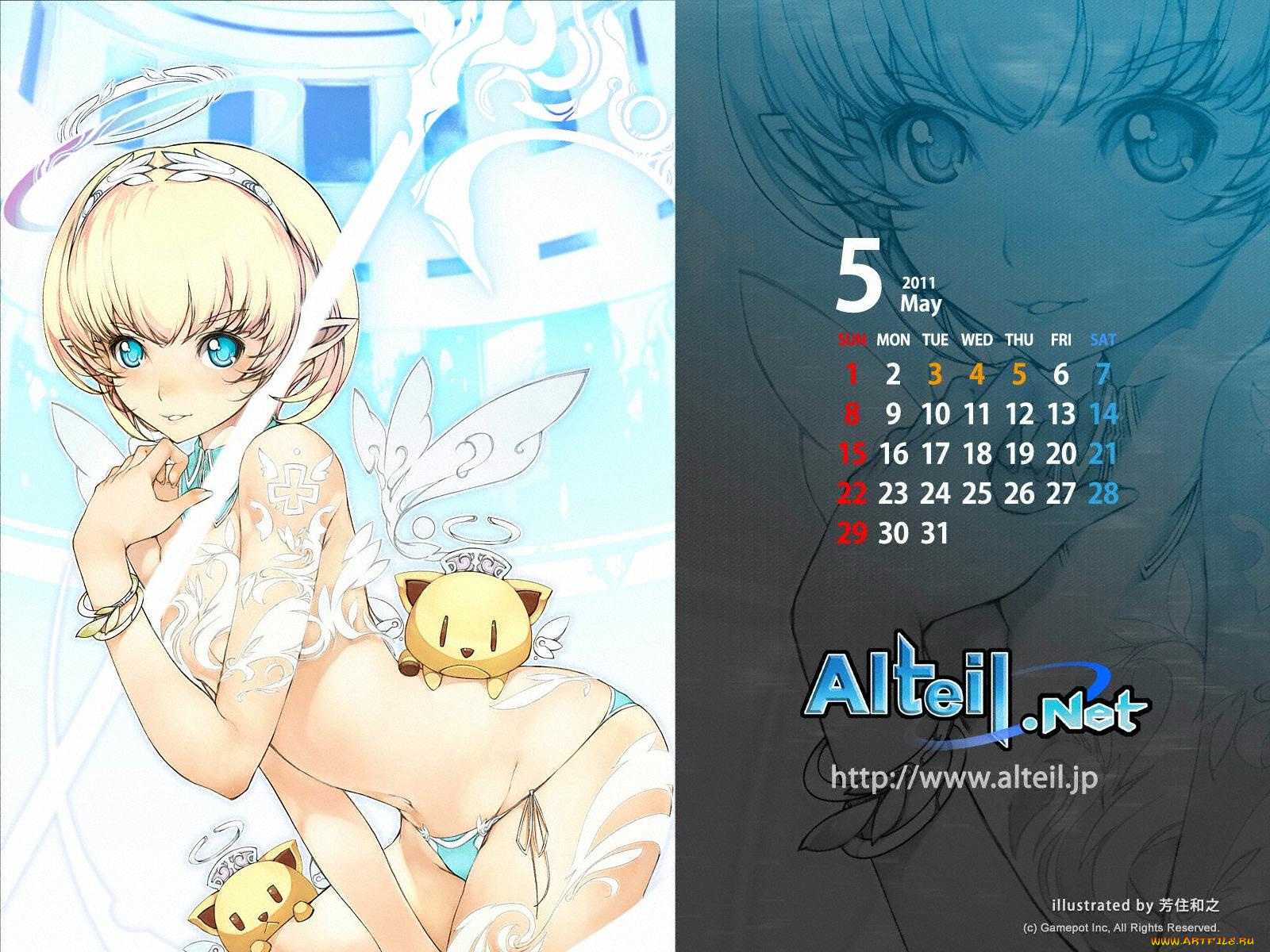 календари, аниме