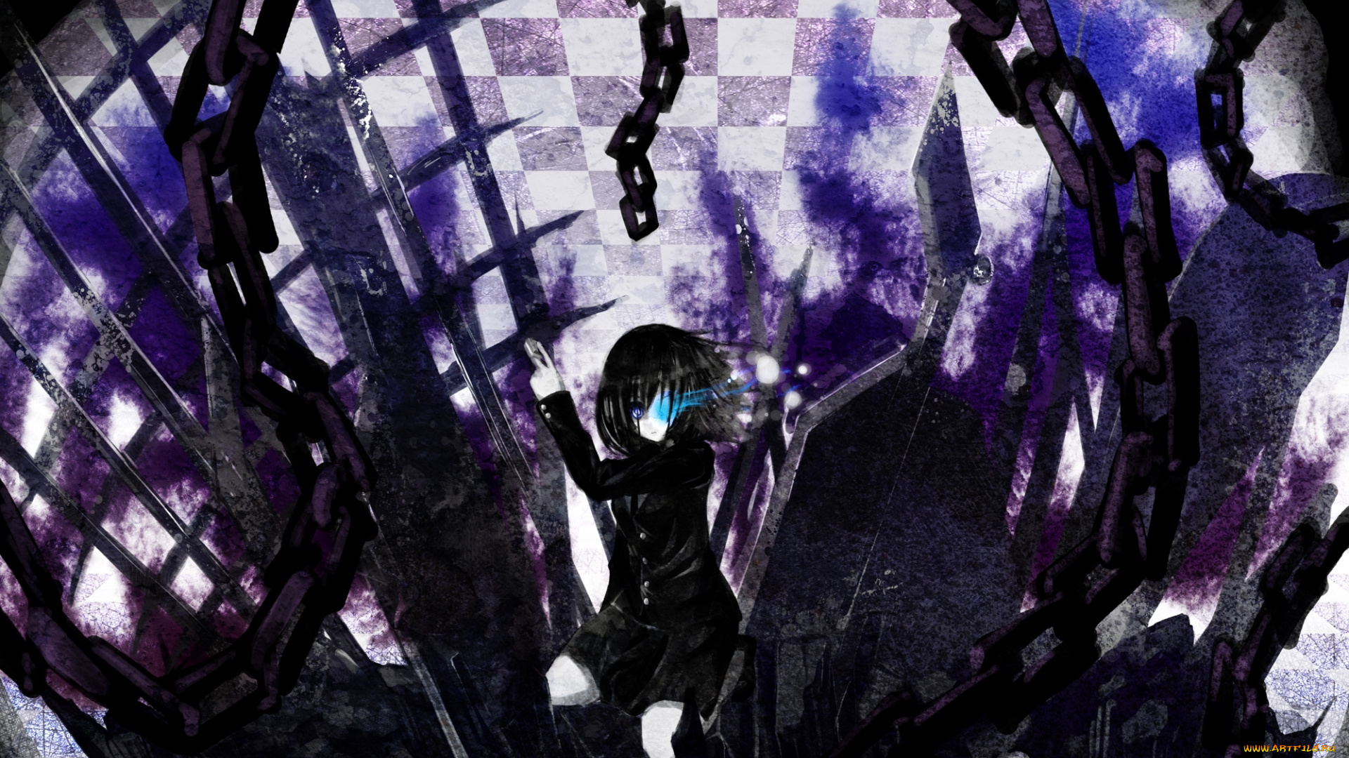 аниме, black, rock, shooter