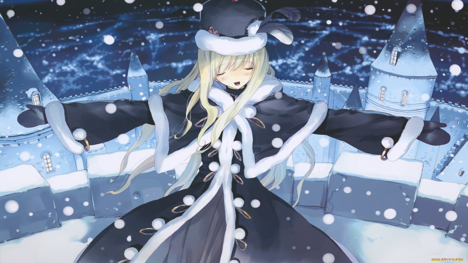 аниме, merry, chrismas, winter