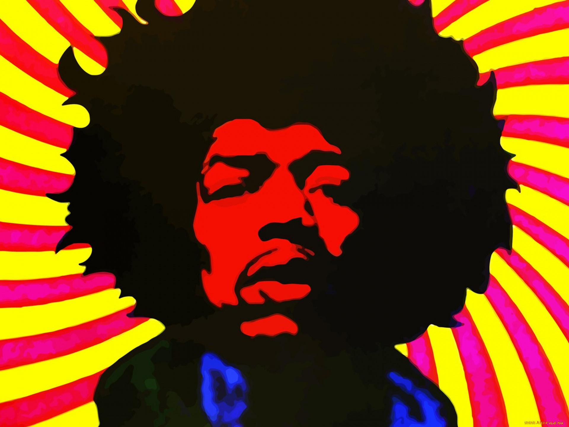 jimi, hendrix, векторная, графика
