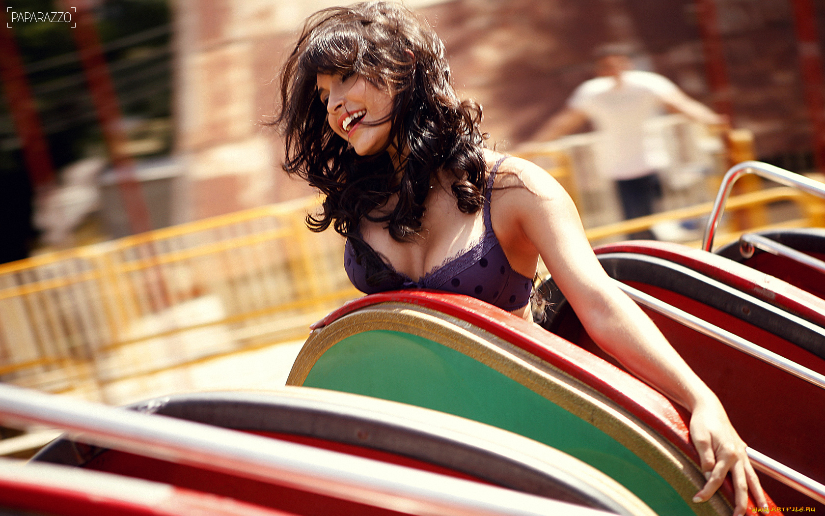 Dayane, Alencar, девушки, деревья, посадочные, огни, настроение, карусель