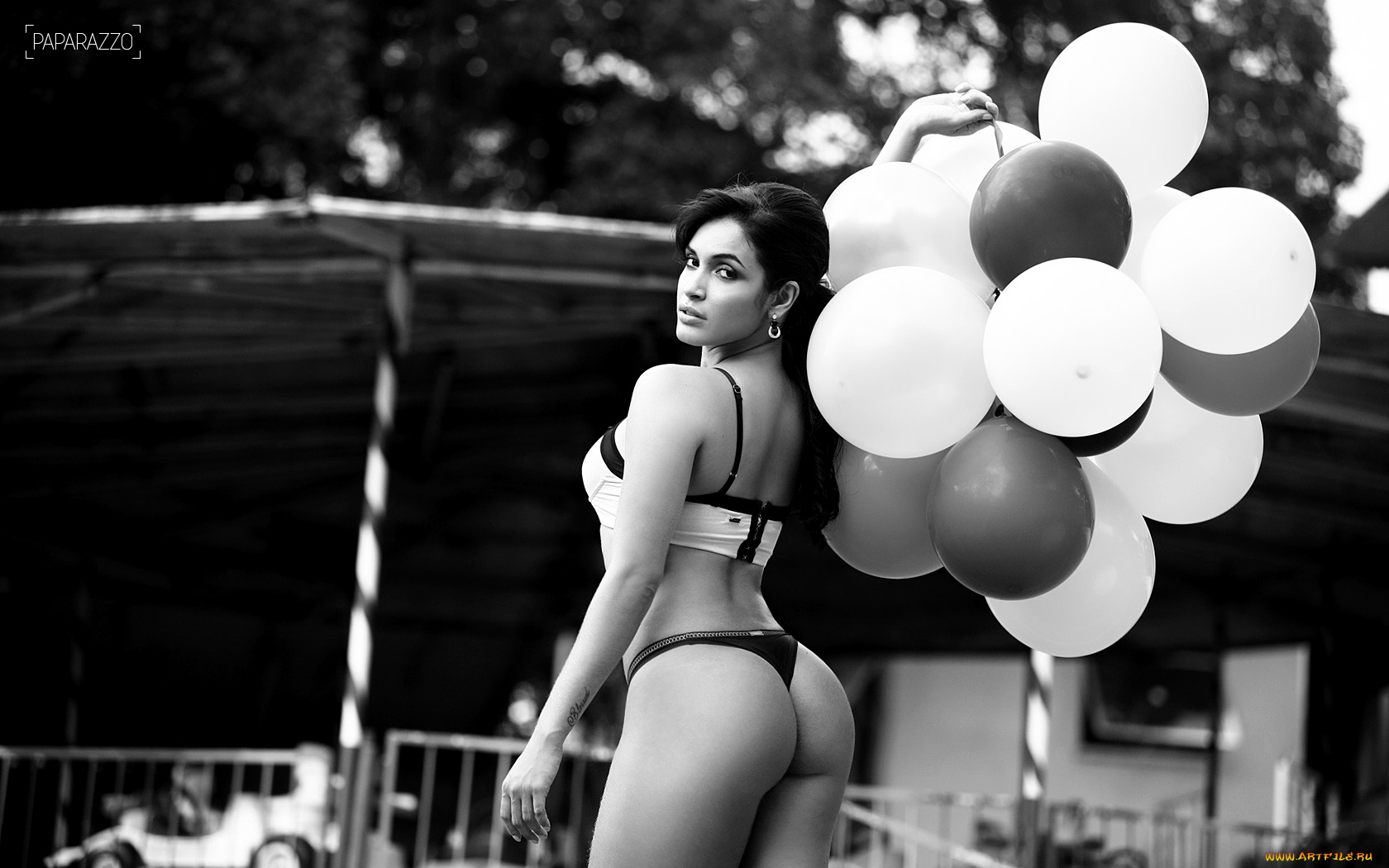 Dayane, Alencar, девушки, воздушные, шары, lingerie