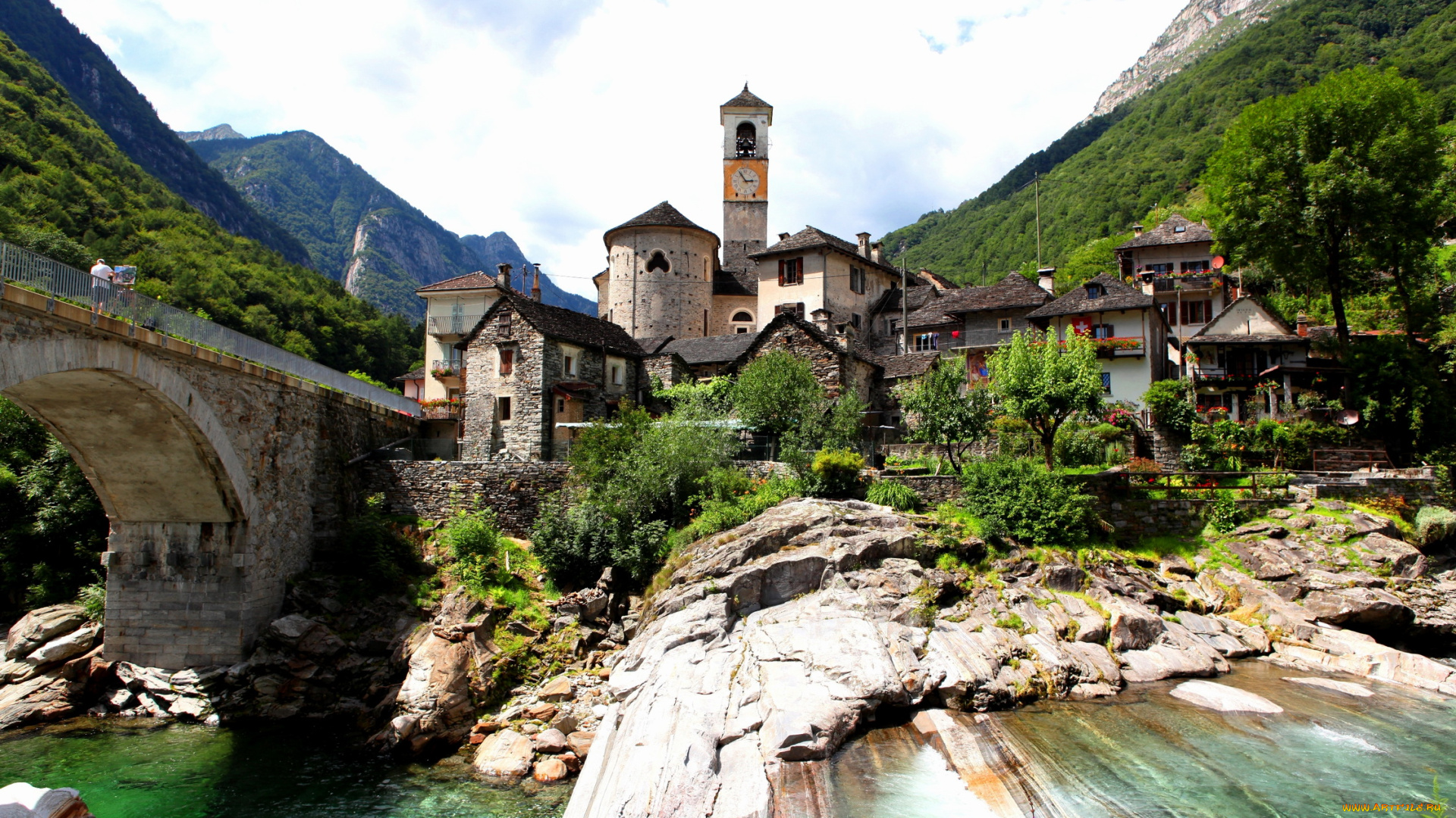 города, пейзажи, lavertezzo, тичино, швейцария