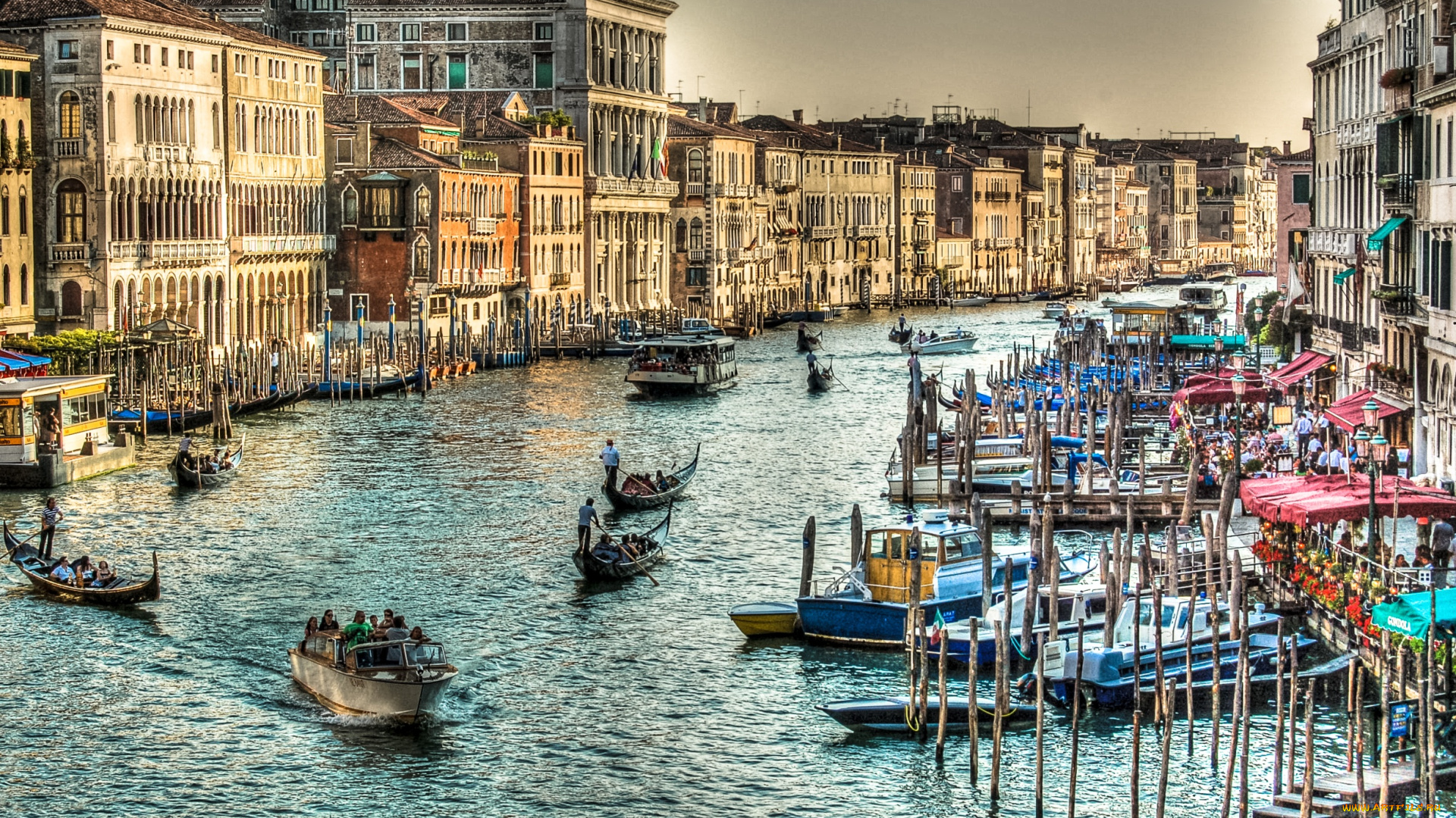 города, венеция, италия, здания, гондолы, канал