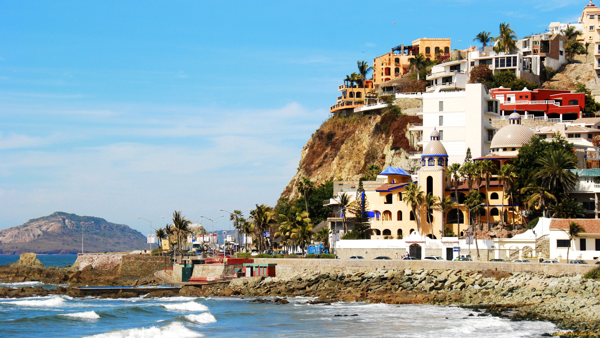 масатлан, мексика, города, пейзажи, дома, море