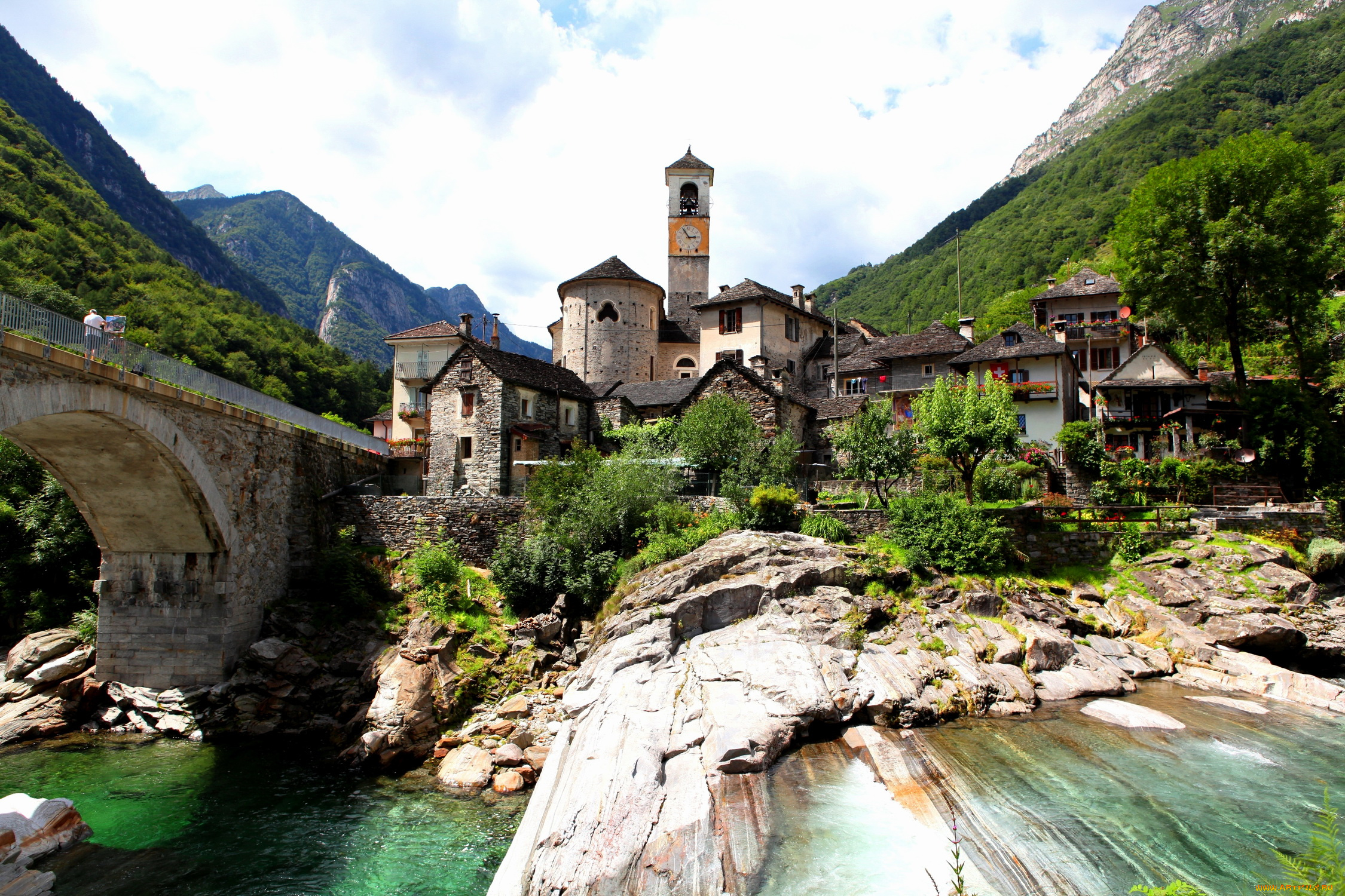 города, пейзажи, lavertezzo, тичино, швейцария