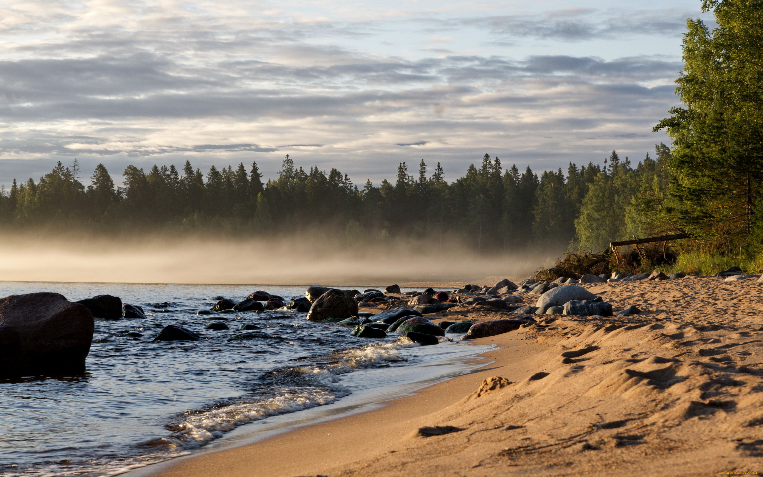 природа, побережье, озеро, небо, берег