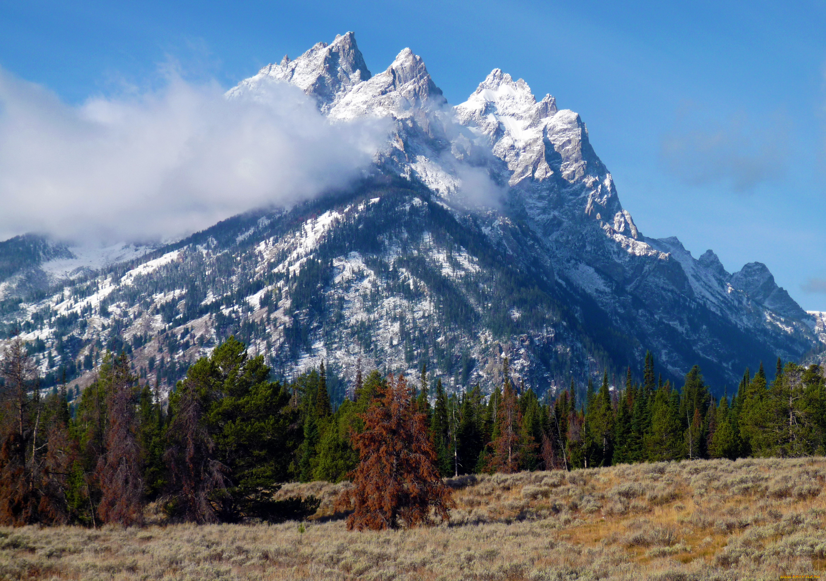природа, горы, usa, rock, chuck, peak, grand, teton, wyoming