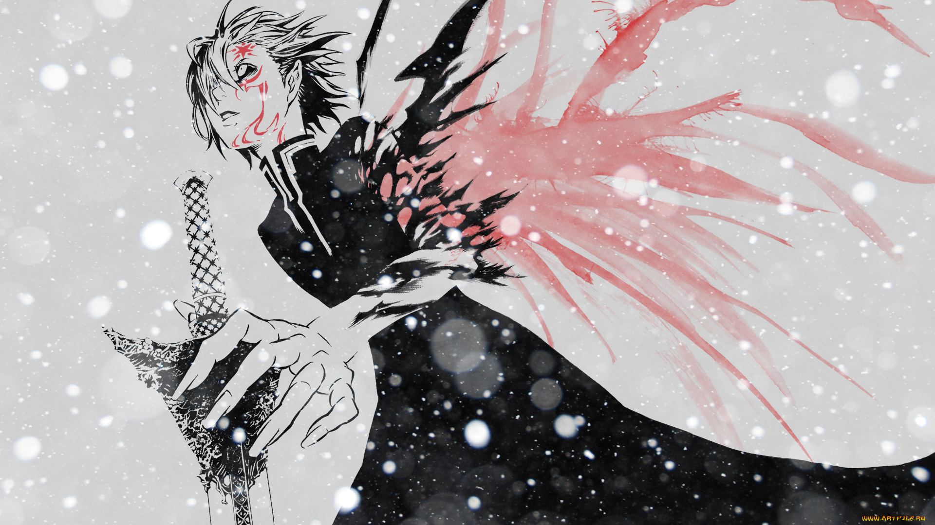 аниме, , gray-man, краски, меч, парень, walker, allen