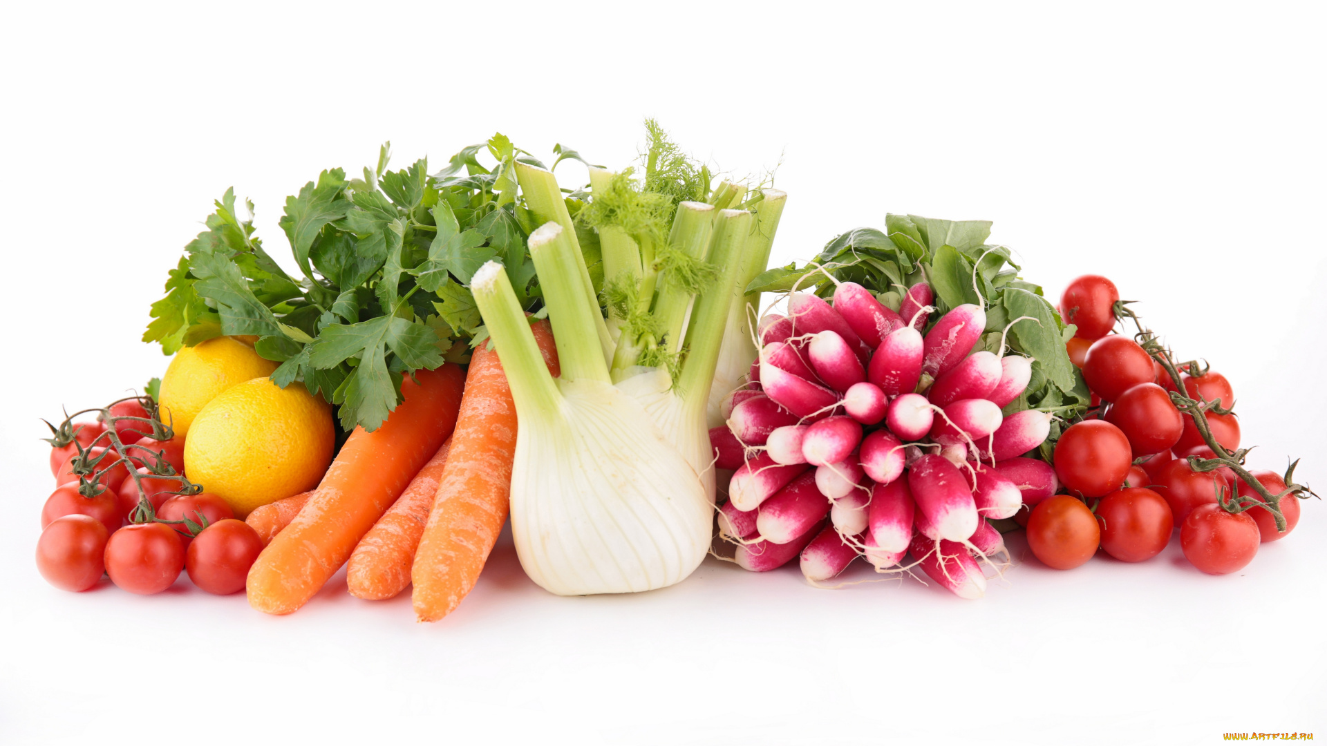 еда, фрукты, и, овощи, вместе, овощи, лимоны