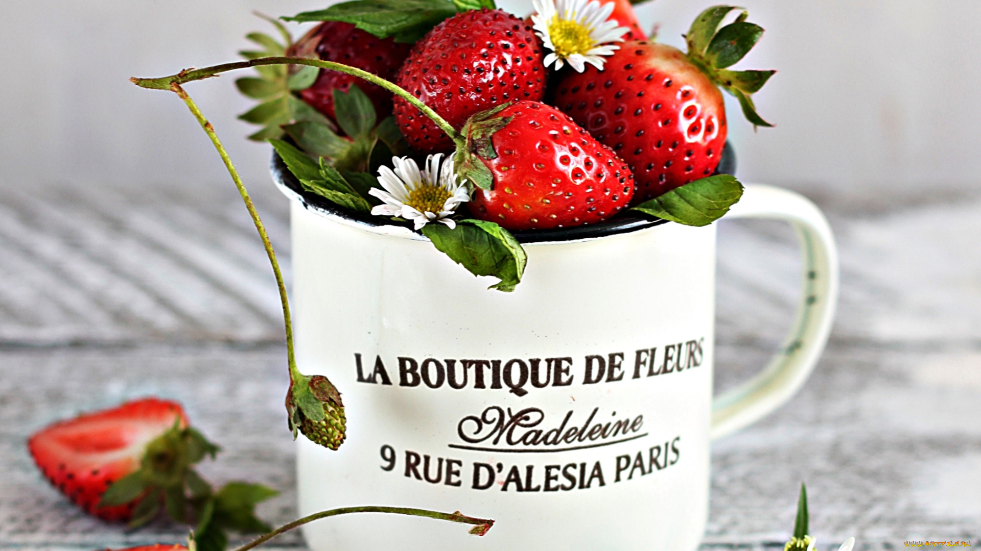 еда, клубника, , земляника, кружка