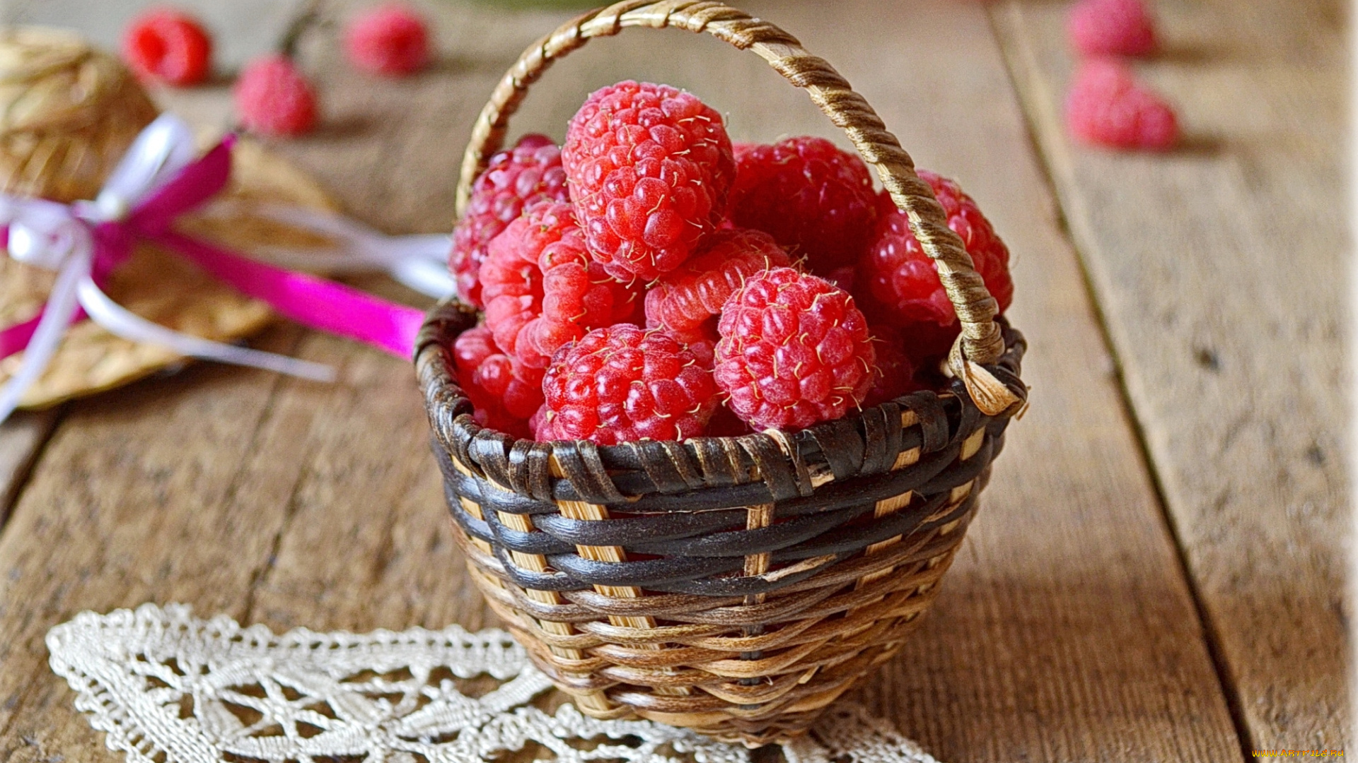 еда, малина, корзинка