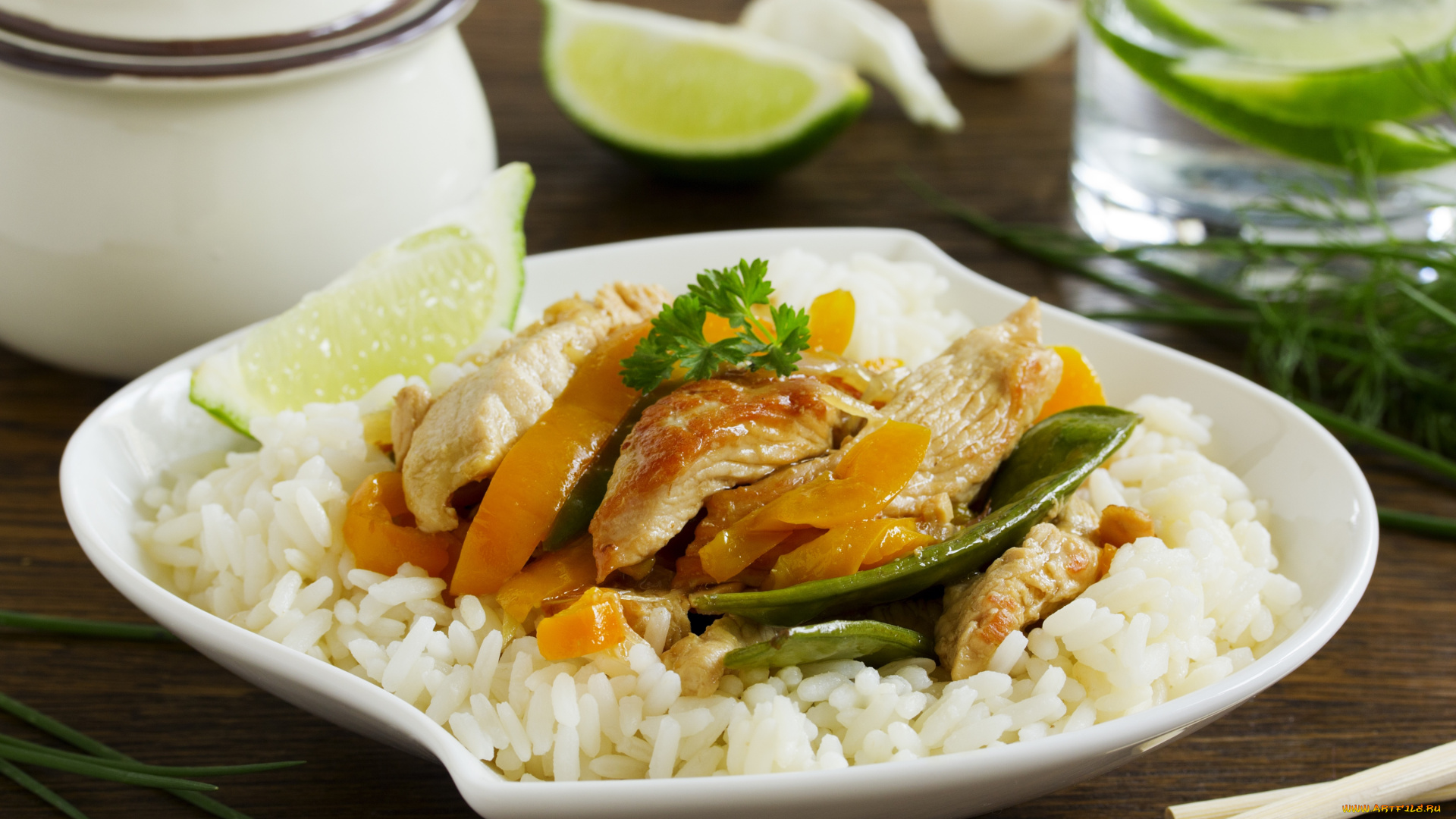 еда, вторые, блюда, овощи, рис, мясо