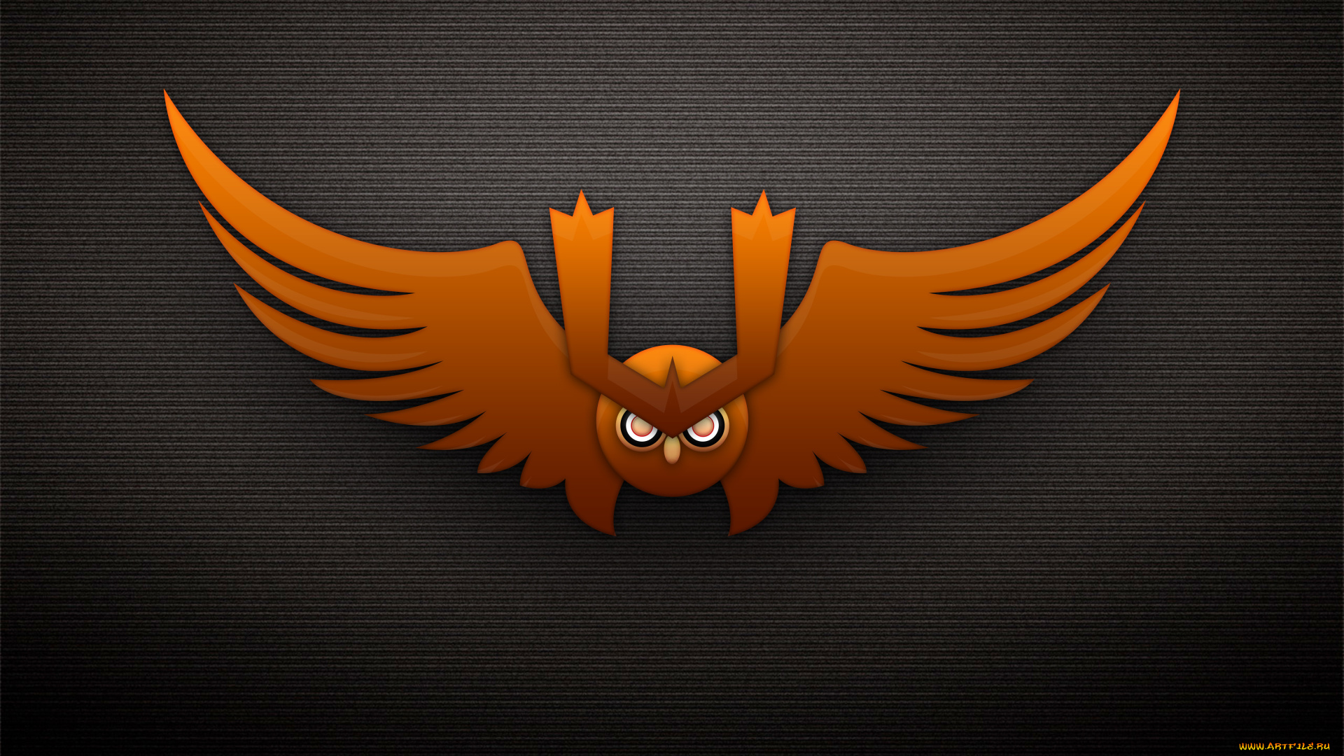 рисованные, минимализм, крылья, сова, тёмный, фон, взгляд, брови